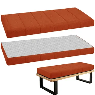 WLXFF Sitzkissen Bank Innen, Bankkissen Bankauflage Stuhlkissen für Fensterbank, Abnehmbarem Gartenbankauflage rutschfeste Bankpolster Schaukel Sitzkissen,Dark orange,120x55cm