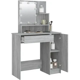 vidaXL Schminktisch mit LED Grau Sonoma 86,5x35x136 cm