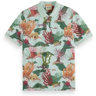 Scotch & Soda Poloshirt Herren Poloshirt - Coral Reef Print Polo, Kurzarm grün|rot M