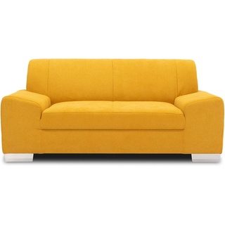 DOMO. Collection Sofa Alisson, 2er Couch, 2-Sitzer, 2er Garnitur, 164x83x75 cm, Polstergarnitur in gelb