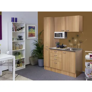 Flex-Well Nano Pantryküche mit Mikrowelle links Braun