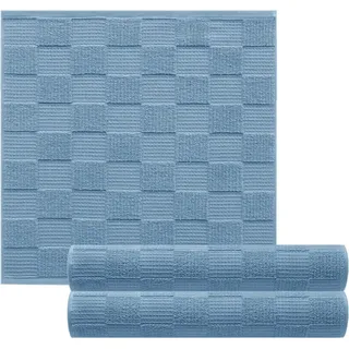 Lashuma Geschirrtücher 100% Baumwolle - Küchenhandtücher & Geschirrhandtücher 50x50 cm Waffelpique & Frottee Blau - Taubenblau, 3er Set