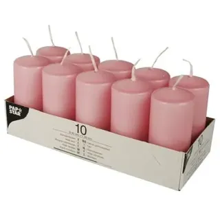 PAPSTAR 10 Stumpenkerzen Ø 40 mm 90 mm rosa Blockkerzen Brenndauer: ca. 9 Stunden