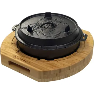 Upgrate BBQ Chef Board Schneidbrett im Set mit Feuergott Dutch Oven 6 Liter, Hackbrett, Servierbrett für Grill, BBQ kompatibel mit Weber GBS System und vielen Dutch Oven, Feuertöpfen