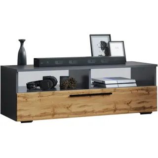 VCM Arila XL Lowboard 115 x 39 x 40 cm Anthrazit/Honigeiche Holz