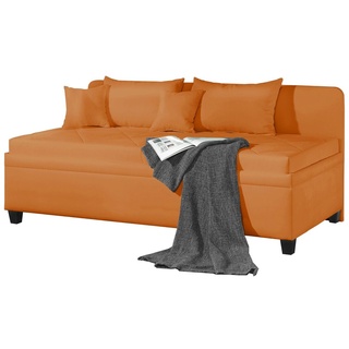 Bettkasten-Sofaliege 90x200 cm orange - Kamina Komfort