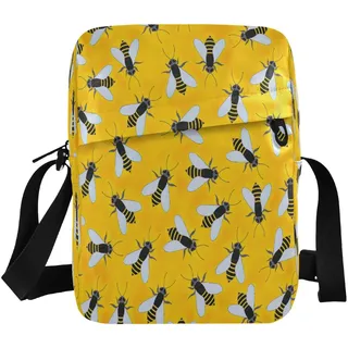 Umhängetasche, Bienen auf Gelb, klein, lässig, Umhängetasche, Handtasche, Handytasche, Geldbörse für Damen, Herren, Kinder, Mehrfarbig, Einheitsgröße - Einheitsgröße