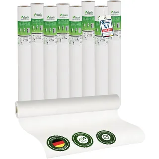 Glattvlies 8er-Set Renoviervlies Untertapete – 25,00 m × 0,75 m - 150g/m2 | Weiße Vliestapete, 150 g/m2; überstreichbar, rissüberbrückend, Tapete weiß – Malervlies für Wände und als Anstrichvlies