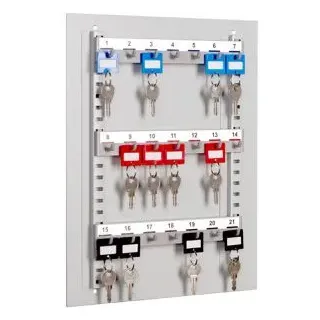 format Schlüsselbrett WT21 grau, Metall, mit 21 Haken, 27 x 35cm, nummeriert