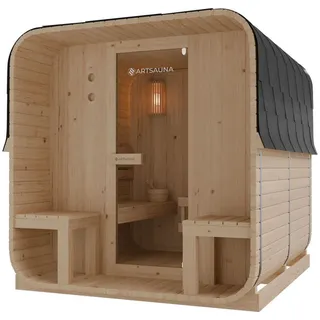 Artsauna Fasssauna Nolvik XXL inkl. 8 kW Ofen + Zubehör
