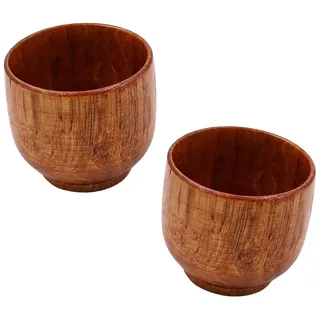 2 Stück ZONADAH Bauchbecher aus Holz, 50 ml, Wasserbecher, Verbrühungsschutz, Trinkbecher für Tee, Kaffee, Wein, Whiskey, japanische Holzbecher für Küche, Zuhause, Büro, Restaurant