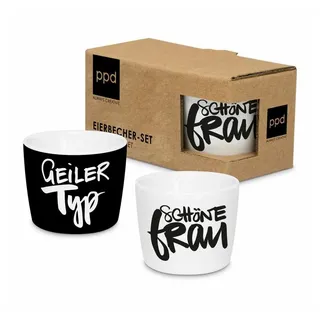 PPD Eierbecher Typ & Frau Egg Cup Set 2-tlg. schwarz
