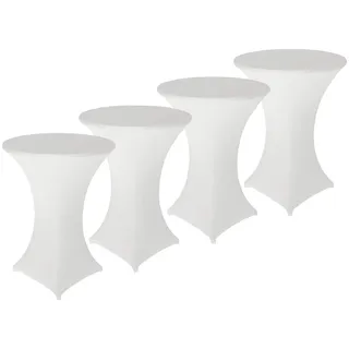 infactory Tischhussen: 4er-Set Stretch-Stehtischhussen, Oeko-TEX® Standard 100, Ø 80 cm, weiß (Stetchhussen, Tisch-Spannbezug)