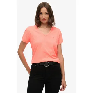 Superdry T-Shirt STUDIOS SLUB EMB VEE TEE Baumwollmischung, relaxed fit orange XS