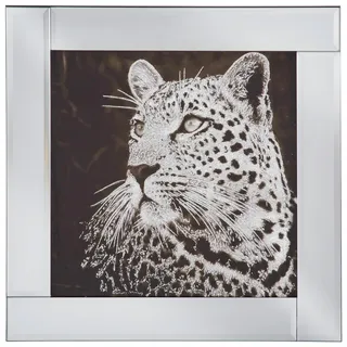 Ambia Home Glasbild, Schwarz, Silber, Weiß, Holz, Glas, Papier, Recyclingholz,Recyclingholz, quadratisch, 38x38 cm, Fotografie, Bilder und Zubehör, Wandbilder, Glasbilder