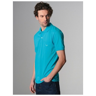 Trigema Poloshirt TRIGEMA Polohemd mit Brusttasche (1-tlg) blau 5XL