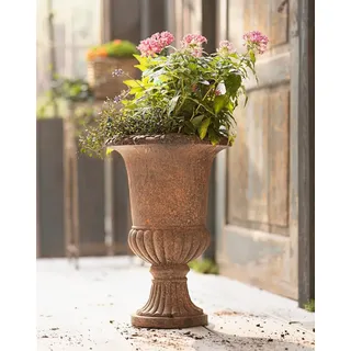 Pflanzer Amphore Blumentopf Stein Optik 50cm hoch Antik braun Garten Pflanztopf
