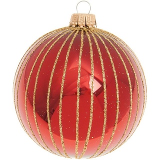 Guido Maria Kretschmer Home&Living Weihnachtsbaumkugel Rikka, Weihnachtsdeko, Christbaumschmuck (6 St), Christbaumkugeln aus Glas, mundgeblasen und handbemalt rot