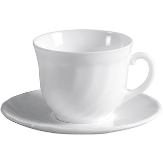 Luminarc Geschirr-Set Kaffeetasse mit Untere Trianon 220 ml weiß