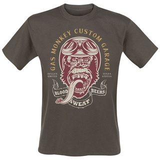 Gas Monkey Garage T-Shirt - Vintage Monkey - S - für Männer - Größe S - braun  - Lizenzierter Fanartikel - S