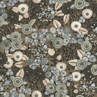 Rasch Textil Vliestapete 868913 Tapete Blumen Floral 53 x 1005 Cm Rasch Symphony Schwarz Beige,