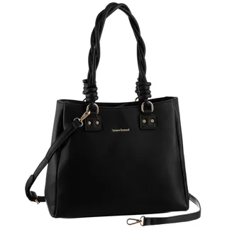 Henkeltasche BRUNO BANANI Gr. B/H/T: 33 cm x 28 cm x 12 cm, schwarz Damen Taschen Handtaschen mit goldfarbenen Details