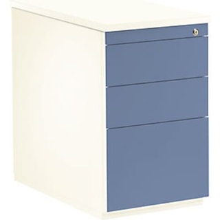 Schubladencontainer,720x800mm, 2xMaterialschub, Hängeregistratur, weiß/blau