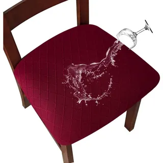 Minicloss Stuhlhusse Sitzbezug Bürostuhl Bezug Stretch Stuhlbezug Sitzfläche Waschbar, Bürostuhlabdeckung Schonbezüge für Esszimmer Büro Bar rot
