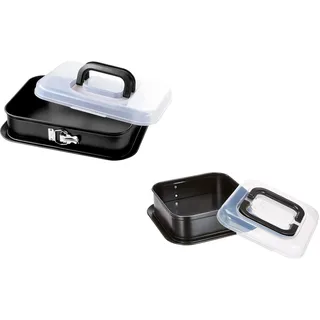 ORIGINAL KAISER | Inspiration Springformen Set DUO | 24 x 24 cm und 36 x 24 cm | quadratisch, rechteckig | inklusive Transporthaube mit klappbaren Griff | ideal für Tiramisu, Kuchen oder Torten