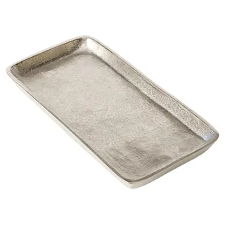 Boltze Deko-Tablett B 29 cm VENDI, 29 x 14,5 cm - Silbergrau - Aluminium