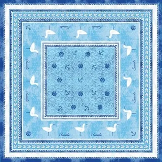 Sovie HOME Tischdecke Seaside in Blau aus Linclass® Airlaid 80 x 80 cm, 1 Stück - Maritim