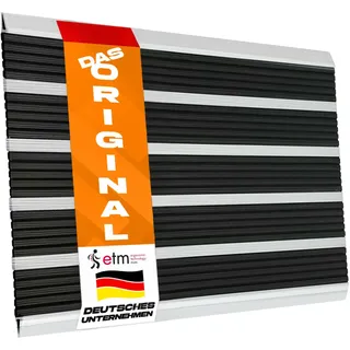 etm fussmatte aussen - 60 x 90 cm - schmutzfangmatte, aus Alu -Verschiedene Modelle - rostfrei & wetterfest - Haustür fussmatte innen (Double Mat, Gummilamellen)