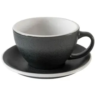 Lattetasse mit Untertasse Loveramics Egg Anthracite, 300 ml