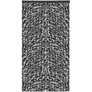 Arsvita Flauschvorhang Türvorhang (56x185 cm) in Schwarz-Grau-Weiß - Raumteiler, Sichtschutz für Ihre Balkon/Terrassentür - Insektenschutz