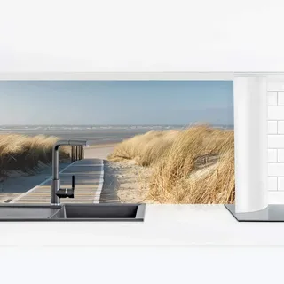 Bilderwelten Küchenrückwand Folie Glänzend 40x140 cm Ostsee Strand Spritzschutz Fliesenspiegel Küche-Rückwand Motiv Klebefolie