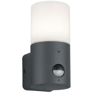 TRIO Leuchten LED Außen-Wandleuchte Anthrazit mit Bewegungsmelder H: 17,5cm, Bewegungssensor, LED wechselbar, Warmweiß, Wand Außenleuchte zur Fassadenbeleuchtung & Hausbeleuchtung Haustür schwarz