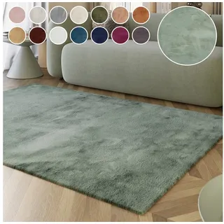 Esprit Hochflor-Teppich Alice ESP-4377, Kunstfell, rechteckig, Höhe: 25 mm, Kaninchenfell-Haptik, besonders weich und dicht, für alle Räume blau 70 cm x 140 cm x 25 mm