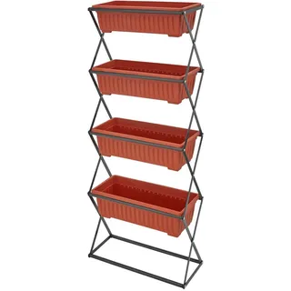 Tectake Vertikalbeet 52 x 21 x 127 cm Braun