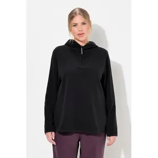 Ulla Popken Fleece-Troyer Sweatshirt schwarz 46/48
