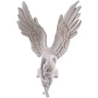 Kremers Schatzkiste - Dekofigur Großer Engel der Traurigkeit Kantenhocker 40 cm Weiß Angel Engelsfigur zum hinstellen für den Innenbereich Polyresin Angel of Sadness