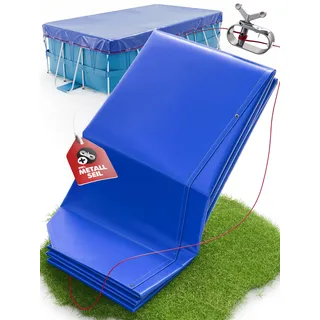 Poolabdeckung 360 x 260 cm Inklusive Befestigungsmaterial, Poolplane Winter aus dickem 200 GSM Material Pool winterabdeckung passend für INTEX BESTWAY Pool Abdeckung Winterfest abdeckplane