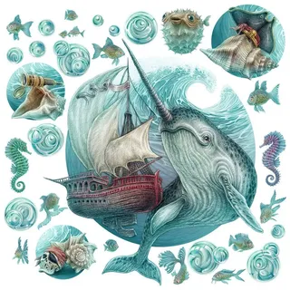 Tulup Wandsticker Wandtattoo Kinder Unterwasserwelt Kinderzimmer Dekoration 80 cm x 82 cm