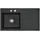 links Einbau-Küchenspüle Keramik pure black Excenterbetätigung 900 x 510 mm
