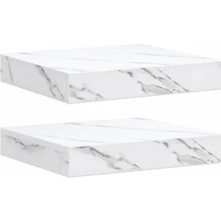 Maison Exclusive - Wandregal 2 Stk. Weiß Marmor 23 X 23,5 X 3,8 C