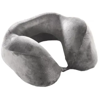 Eve Textile GmbH Reisekissen mit Erhöhung 35x30x8cm Nackenkissen Flugzeugkissen Bahnkissen, Orthopädisch Ergonomisch Kissen Kopfkissen Autokissen Travel grau