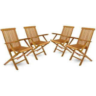 VCM Gartenstuhl 56 x 62 x 89 cm braun 4er Set klappbar