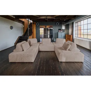 KAWOLA Modulsofa WIOLO SOFT 5 Module 5 Rückenkissen Weicher Breitcord taupe