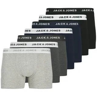 JACK & JONES Basic Boxershorts 7 Einheiten Light Grey Melange / Detail Dgm / Navy Blazer / Black 2XL