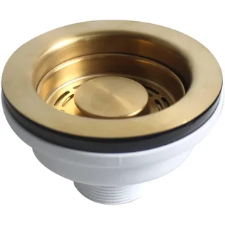 Talea 114 mm Küchenspülensieb, gebürstetes Gold, Abflusssystem, U-Korbsieb (Gold)