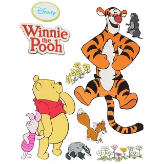 alles-meine.de GmbH 1 Set: Wandtattoo/Sticker - Winnie Pooh Bär - Wandsticker Aufkleber Wandaufkleber für Jungen Mädchen/Kinder - Tigger - Ferkel - Freunde Teddy